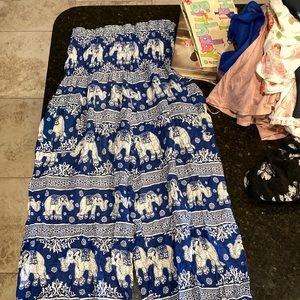 Blue elephant pants! Worn a couple times! Smoke free home